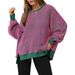 2026 European And American Foreign Trade Cross-Border Women's Fashion Hot-Selling Waffle Knit Long Sleeve Round_ecoleips.com