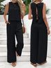 Women's Clothing Women's Fashion Sleeveless Vest Casual Trousers Suit_ecoleips.com