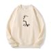 New Autumn And Winter American-style Niche Cat Print Design, Fashionable, Versatile, High-end, Casual, Loose-fitting_ecoleips.com