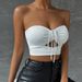 Summer Drawstring Camisole Women's Sexy Hollow Out Ultra Short Female Base Layer Tube Top European And American Style_ecoleips.com