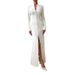 Women's Clothing Dress With Shoulder Pads And Decorative Skirt Fashion V Neck Slim High Waist Dress_ecoleips.com