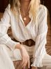 Korean Style Crochet Hollow out French Blouse Women's Chic Lace Top with Long Sleeves for Early Autumn Fashion Elegant England Style_ecoleips.com