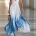 Elegant White Chiffon Maxi Dress With V-Neck & Pleated Detail – Flowy Boho Summer Dress For Women (Xs-Xxl, Lightweight & Breathable)_ecoleips.com