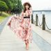 2023 Chiffon Long Sleeve Summer European And American Foreign Trade Women's Beach Vacation Dress_ecoleips.com