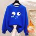 Korean Style Women's round Neck Sweatshirt 2023 New Loose Fit Fleece Lined Thickened Lazy Style Top for Ladies_ecoleips.com