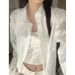 White Lightweight Sun Protection Shirt For Women, Summer 2026 New Style, Elegant Spring-summer Outfit, High-end Top_ecoleips.com