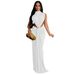 K Women's Dress Solid Color Sexy Side Split Sleeveless Fashion Dress_ecoleips.com