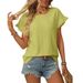 Women's Fashion European And American Cross-Border 2025 Spring Summer New Solid Color Round Neck Sweet Short_ecoleips.com
