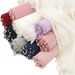 Women's Clothing Elegant Chiffon Scarf With Pearl Beading & Wavy Hem – Lightweight Middle Eastern Head Wrap, 70x175cm, Summer Sun Protection_ecoleips.com