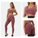 European And American Seamless Knitted Dot Two-Piece Bra Vest Long Pants Set For Women Spring Summer Fitness Clothing_ecoleips.com