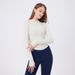 Women's Slim Waist Half Zip Long Sleeved Yoga Suit Fitness Top Pilates Training Cover Up For Autumn Polyester_ecoleips.com