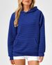 Women's Casual Stripe Hooded Long Sleeve Sweatshirt - Loose Fit Pullover With Pockets, Soft Polyester Blend, Trendy Streetwear For Autumn Winter_ecoleips.com