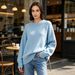 Women's Knitted Sweater Long Sleeve Thickened round Neck Casual Pullover Solid Color plus Size Loose Fit Autumn Winter European American Style_ecoleips.com