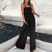 Women's Clothing Spring New Style Fashion Solid Color Pleated Tube Top Simple Slim High Waist Suspender Jumpsuit_ecoleips.com