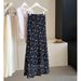 Korean Style Floral Print Midi Skirt for Women Slimming A-Line Silhouette Summer Style Flowy Fishtail Long Skirt_ecoleips.com