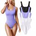 Women's U-Neck Sleeveless Vest Tights_ecoleips.com
