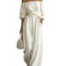 Off-Shoulder Top And Wide-Leg Pants Two-Piece Set, Trendy Casual Outfit For Women, Street Style Jumpsuit Alternative_ecoleips.com