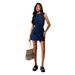 Slimming Solid Color Denim Dress European American Style Long Zipper Three Colors Available for Autumn Women's Clothing/Dress_ecoleips.com