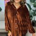 Women's Clothing Women's Hot Product Velvet Simple Loose Multi Row Button Shirt_ecoleips.com