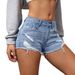 Aria Basics Aria Basics Cross-border European And American Denim Light-colored Jeans, Raw Edge High-waisted Shorts, Summer Hot Girl_ecoleips.com