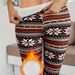 Women's High Waist Christmas Print Leggings - Stretchy Tummy Control Thermal Pants For Winter & Fall, Snowflake Design, Workout Running Yoga Fitness_ecoleips.com