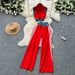 Women's Sleeveless Stand Collar Short Top High Waist Slim Fit Striped Splicing Summer Outfit Hot Girl Set_ecoleips.com