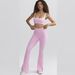 Nude High Elastic Sports Contrast Color Bra Strap Hip Lift Fitness Flared Trousers Yoga Sports Street Suit_ecoleips.com