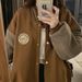 Women's Fleece Lined Lazy Baseball Jacket Autumn Winter Thick Casual Cardigan Sweatshirt Loose Retro Style Trendy Clothing_ecoleips.com