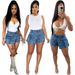 Women's Clothing Stretch Denim Overalls Zipper Multi Pocket Denim Shorts_ecoleips.com