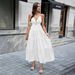 DiYun Elegant European American Style Women's Long Dress Spaghetti Strap Summer Versatile Clothing For Independent Websites_ecoleips.com