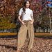 Women's Corduroy Wide-Leg Pants, High-Waisted Relaxed Fit Trousers With Pockets For Casual Fall Winter Outfits_ecoleips.com