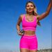 Solid Color Bikini Swimwear Set For Women - High Elasticity Nylon Swimsuits With Removable Padding, Conservative & Sexy Two-Piece Bathing Suit_ecoleips.com