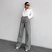 Silver-gray Straight-leg Jeans For Women, Spring And Autumn, New Versatile High-waisted Slimming Loose-fitting_ecoleips.com