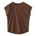 A Retro-Style Oversized Top With A Round Collar And Short Sleeves, In A Solid Color; Perfect For Layering As A Versatile_ecoleips.com