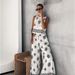 Women's Clothing Fashion Women's Casual Printed Sleeveless Tops Wide Leg Pants Suits For Women_ecoleips.com