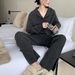 Audday Fashion Blogger Knitted Suit For Women Spring And Autumn Lazy Style Cardigan Sweater Wide-Leg Pants Two-Piece Set_ecoleips.com