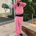 Casual Embroidered Zipper Sweatpants High Street Hip Hop Rap Style Men's And Women's Long Pants Street Style_ecoleips.com