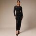 Women's Slim Fit Bodycon Dress Round Neck Mesh Patchwork Long Pleated Hem Fashion_ecoleips.com