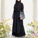 Verve 2025 New Three-Piece Muslim Solid Color Cotton Linen Wrinkled Fashion Loose Plus Size Robe_ecoleips.com