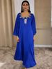 Women's Satin Robe Dress Female Fashion Gold Wire Diamond Waist Abaya_ecoleips.com