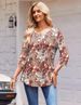 Zeagoo 3/4 Length Sleeve Womens Tops Round Neck Casual Summer Tunic Tops Basic Tees Blouses Dressy T-Shirts Pleated Shirts_ecoleips.com