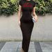 Women's Clothing Elegant Casual Long Dress 3177Z68 Slim Fit Round Neck Short Sleeve Women's Spring Summer Clothing_ecoleips.com