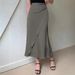 Women's Clothing Satin Midi Skirt Mid Length Imitation Silk Women's Bottoms Style For Formal & Casual For Women_ecoleips.com