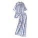 Women's Clothing French Style Sweet And Gentle Dopamine Print Collared Midi Shirt And High Waisted Slimming Midi Skirt Two Piece Set For Women_ecoleips.com