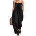 Spring/Summer Women's Strapless Bandeau Jumpsuit American Style Cotton Linen Blend Simple Clothing Trousers_ecoleips.com
