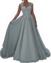Women's Lace Suspender Ball Gown - Light Luxury Evening Dress For Birthday Parties & Formal Events_ecoleips.com