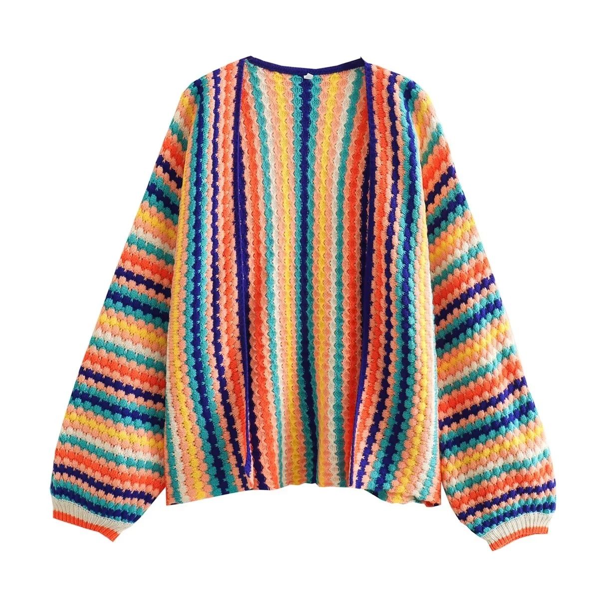 Women's Clothing Autumn New Women's Clothing Casual Multi Color Hand Crocheted Sweater Design Sense Loose Knit_ecoleips.com