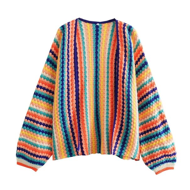 Women's Clothing Autumn New Women's Clothing Casual Multi Color Hand Crocheted Sweater Design Sense Loose Knit_ecoleips.com