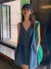 K Cowboy Shoulder Strap Dress, Female Design Sense, Niche, Slimming, Sleeveless Camisole Vest Skirt, Short Skirt_ecoleips.com