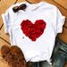 European And American Cross-border Foreign Trade Women's Clothing, Simple Heart-printed Round-neck Short-sleeve T-shirt_ecoleips.com